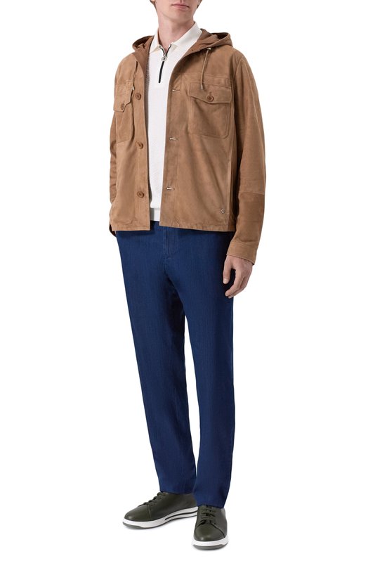 Кожаные кеды Stefano Ricci UC34G5285/NPS Хаки  UC34G5285/NPS Фото 2