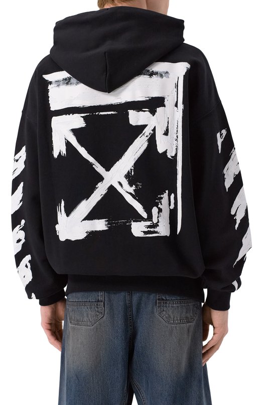 Хлопковое худи Off-White 0MBB085F25FLE00G Чёрный  0MBB085F25FLE00G Фото 4