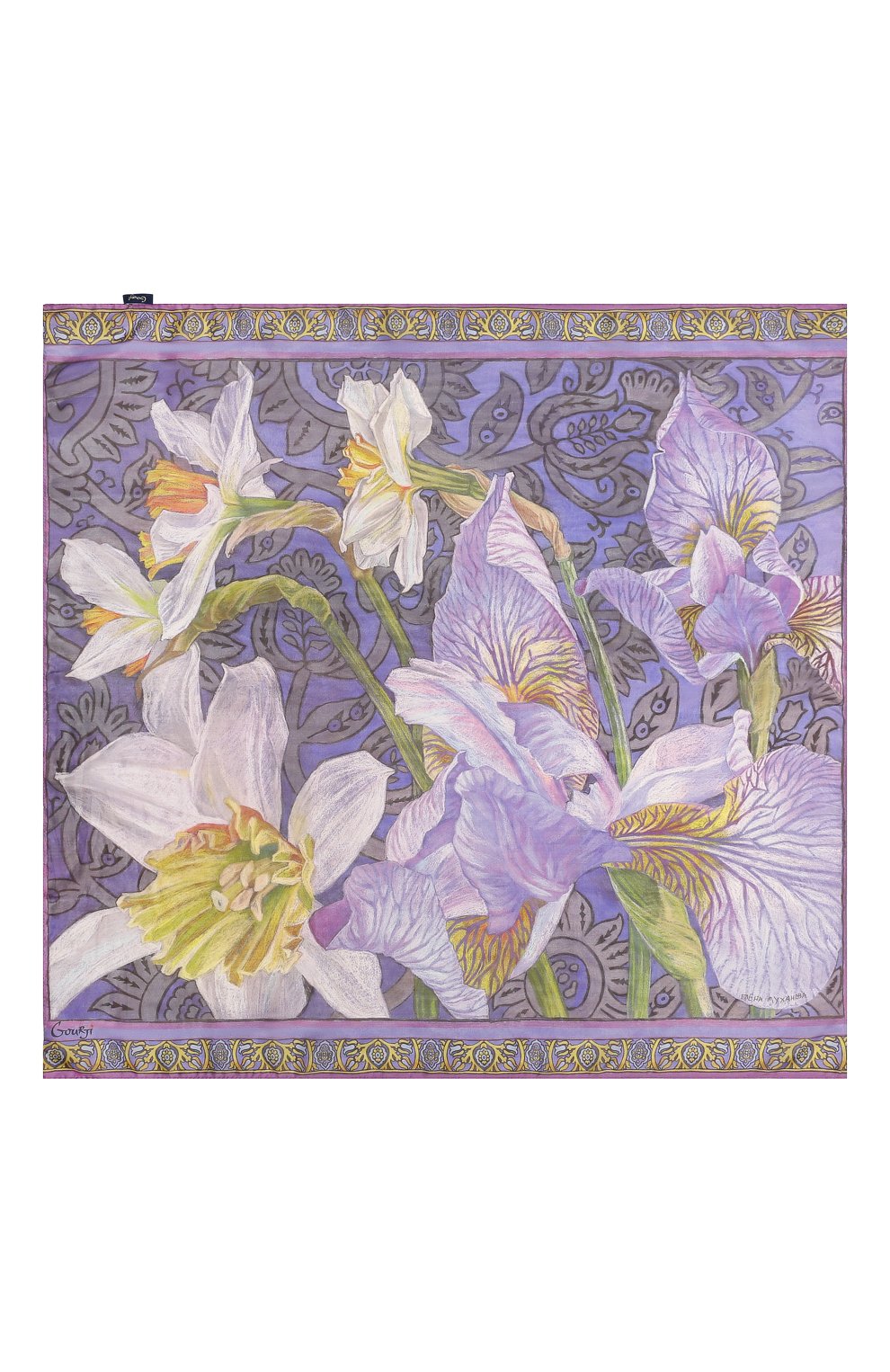 Шелковый платок ирисы GOURJI, арт. T23IR7R/1, фото 4