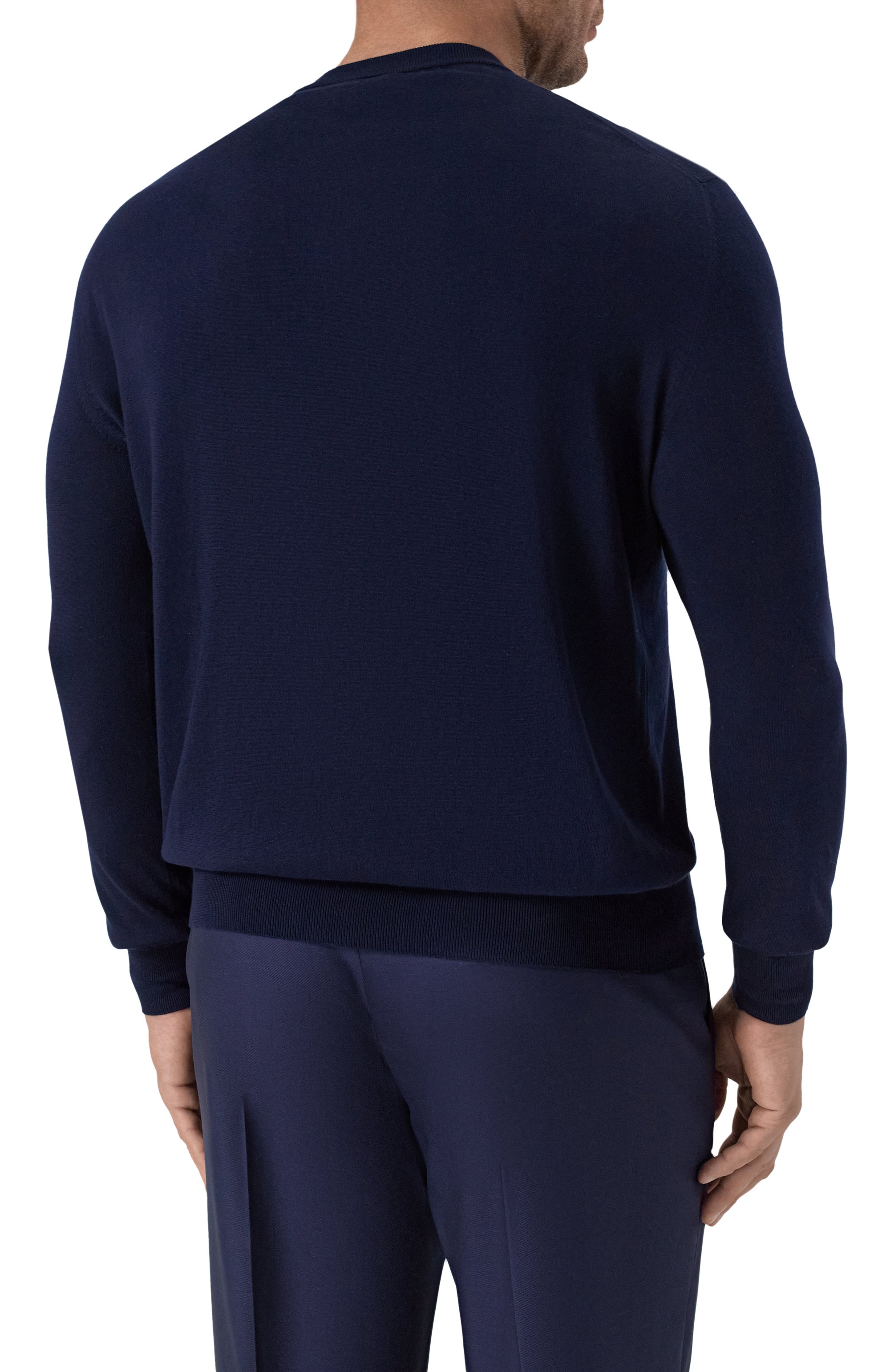 Хлопковый джемпер MVST темно-синего цвета по цене 78750 руб., арт. MS61-653MUBIG, фото 4 Хлопковый джемпер MVST, арт. MS61-653MUBIG, фото 4