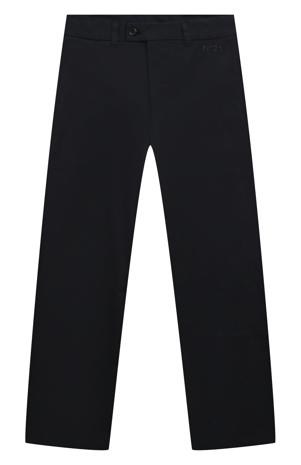 Хлопковые брюки N21 темно-синего цвета по цене 18300 руб., арт. N21889/N0341, фото 1 Хлопковые брюки N21, арт. N21889/N0341, фото 1