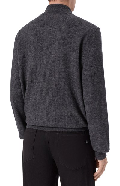 Джемпер из шерсти и хлопка BOSS темно-серого цвета по цене 26950 руб., арт. 50549976, фото 4 Джемпер из шерсти и хлопка BOSS, арт. 50549976, фото 4