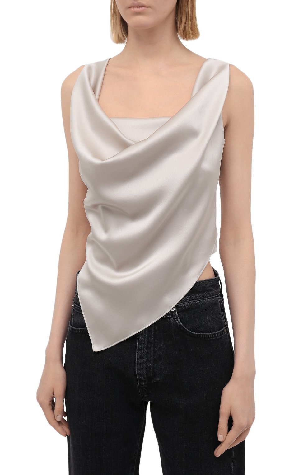 Топ NANUSHKA бежевого цвета по цене 59950 руб., арт. PETRA_SILVER TAUPE_SLIP SATIN, фото 3 Топ NANUSHKA, арт. PETRA_SILVER TAUPE_SLIP SATIN, фото 3