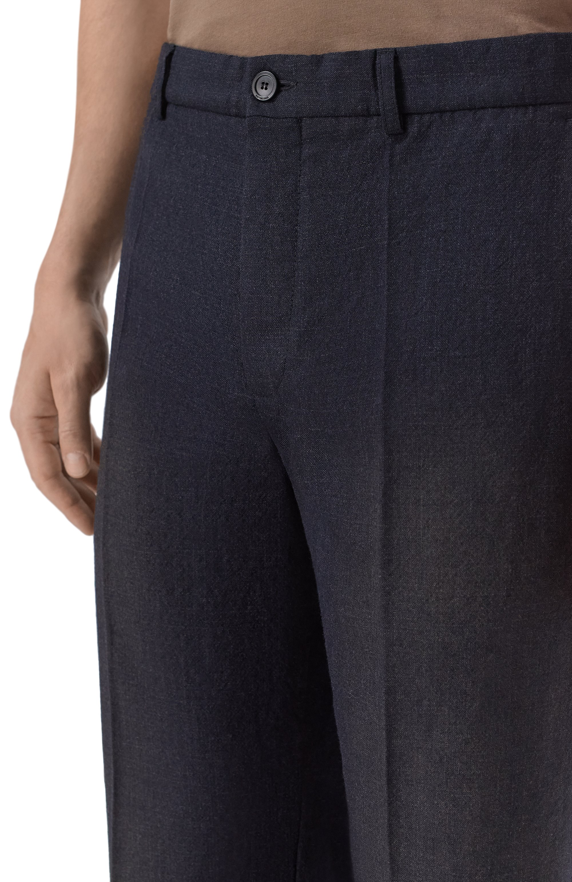 Шерстяные брюки BALENCIAGA темно-синего цвета по цене 184000 руб., арт. 857649/TQT27, фото 5 Шерстяные брюки BALENCIAGA, арт. 857649/TQT27, фото 5