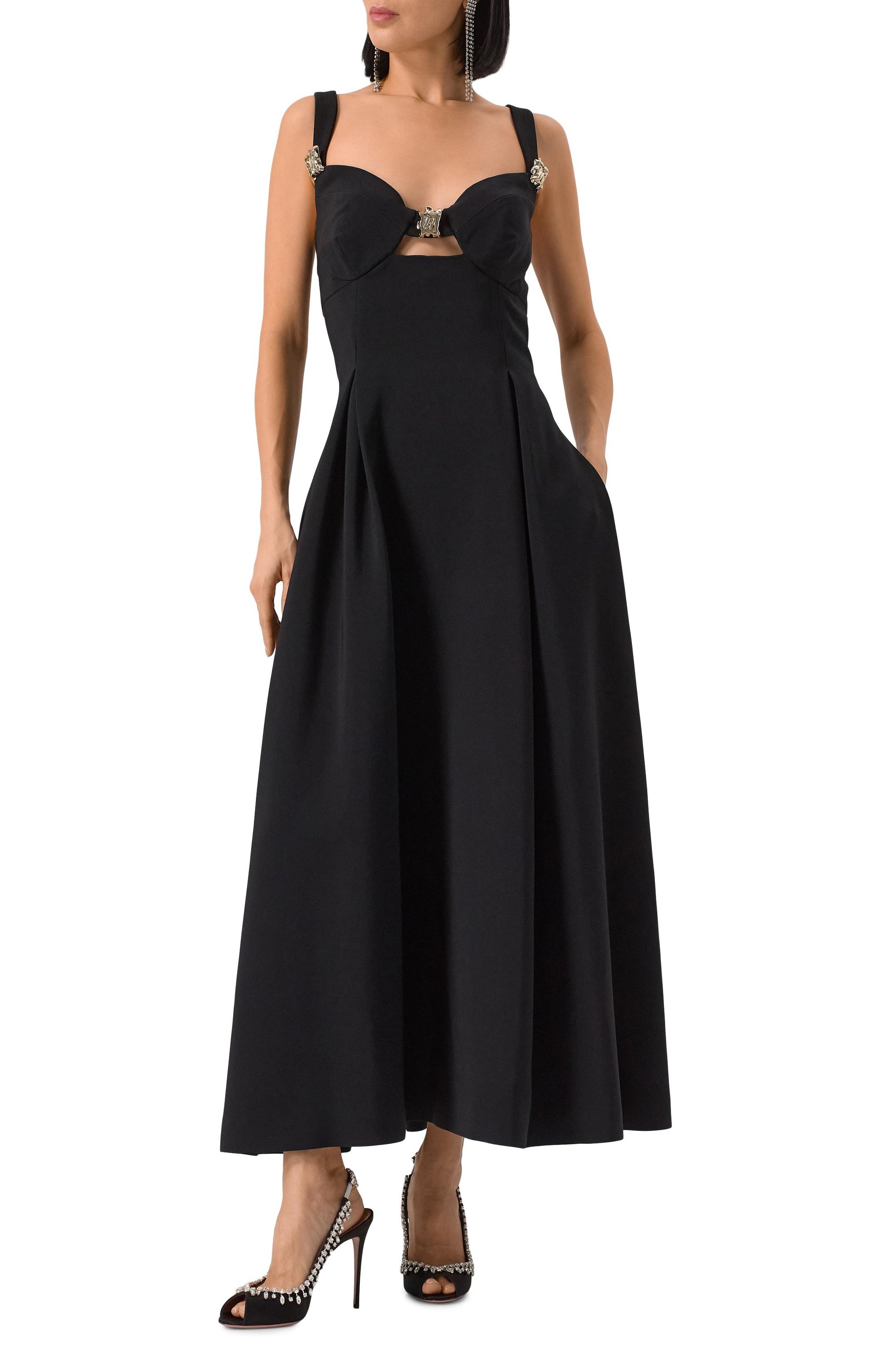 Текстильные туфли temptation crystal 105 AQUAZZURA, арт. TCSHIGS0-SAT-000, фото 2