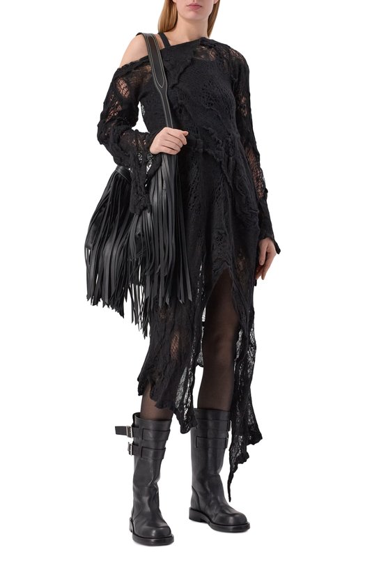 Шерстяное платье Ann Demeulemeester B0013473/KN076 Чёрный  B0013473/KN076 Фото 2
