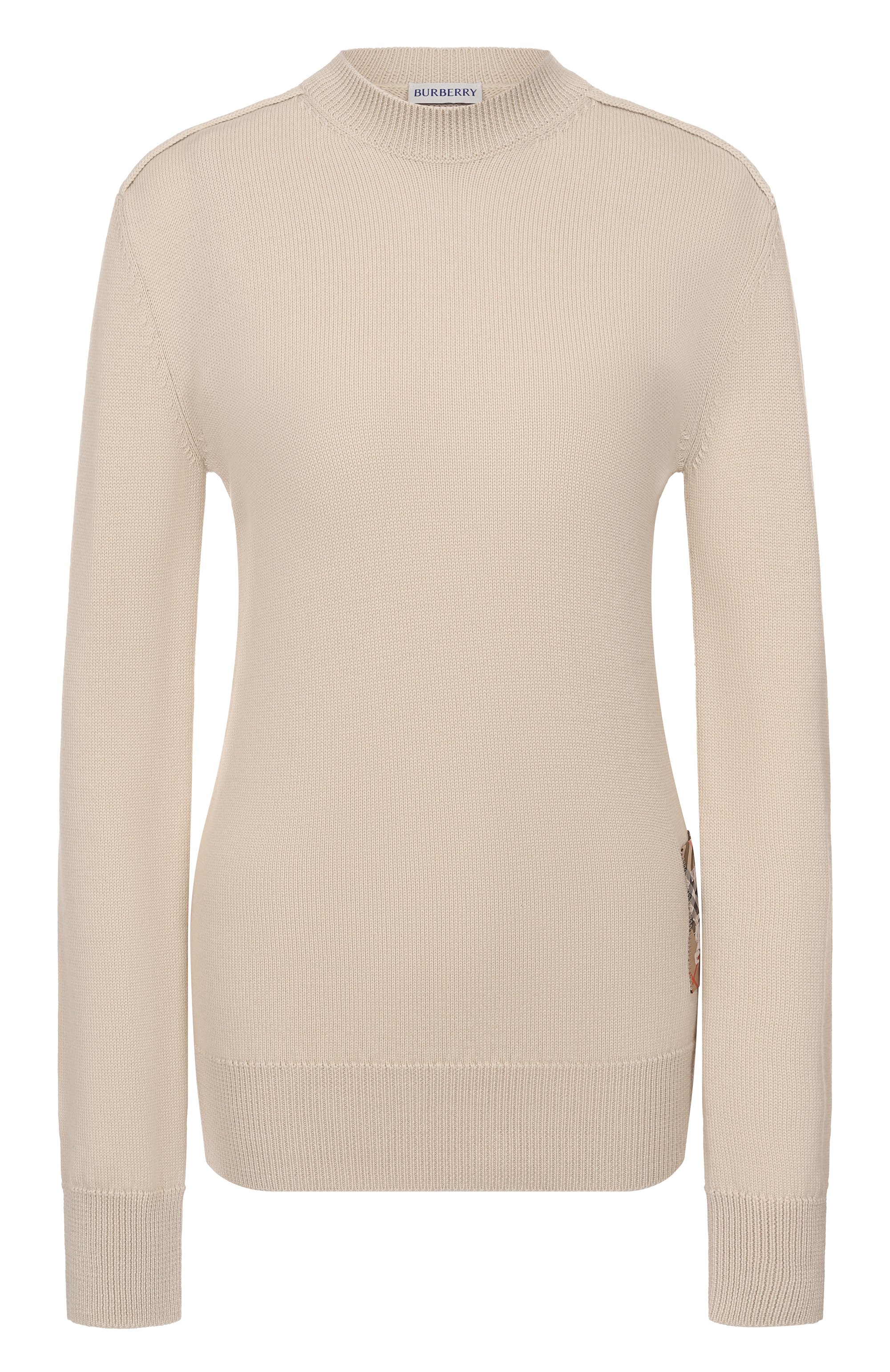 Шерстяной пуловер BURBERRY бежевого цвета по цене 132500 руб., арт. 8103192, фото 1 Шерстяной пуловер BURBERRY, арт. 8103192, фото 1