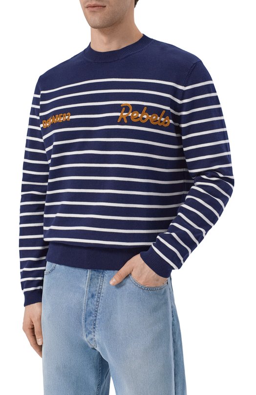 Хлопковый джемпер Dsquared2 S74HA1596/D13199 Синий  S74HA1596/D13199 Фото 3