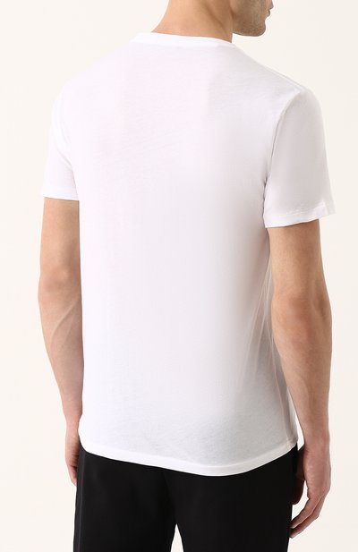 Хлопковая футболка с v-образным вырезом POLO RALPH LAUREN, арт. 710645340, фото 4