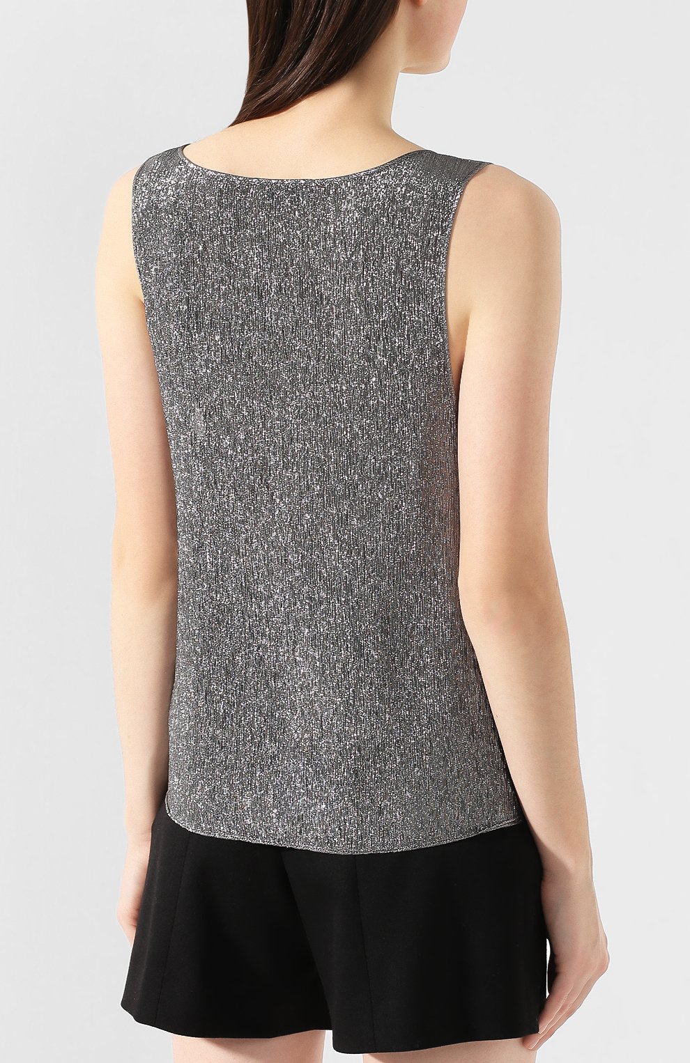 Шелковый топ SAINT LAURENT серого цвета по цене 89600 руб., арт. 606943/Y3A60, фото 4 Шелковый топ SAINT LAURENT, арт. 606943/Y3A60, фото 4
