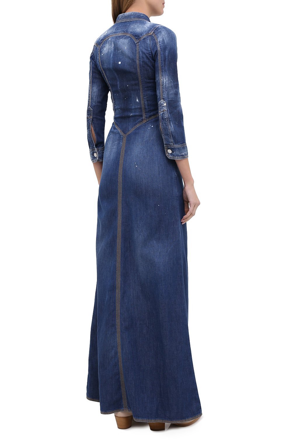 Джинсовое платье DSQUARED2 синего цвета по цене 99500 руб., арт. S72CV0128/S30341, фото 4 Джинсовое платье DSQUARED2, арт. S72CV0128/S30341, фото 4