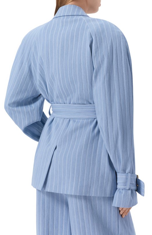 Хлопковый жакет ROWEN ROSE C0AT_RR164_S Голубой  C0AT_RR164_S Фото 4