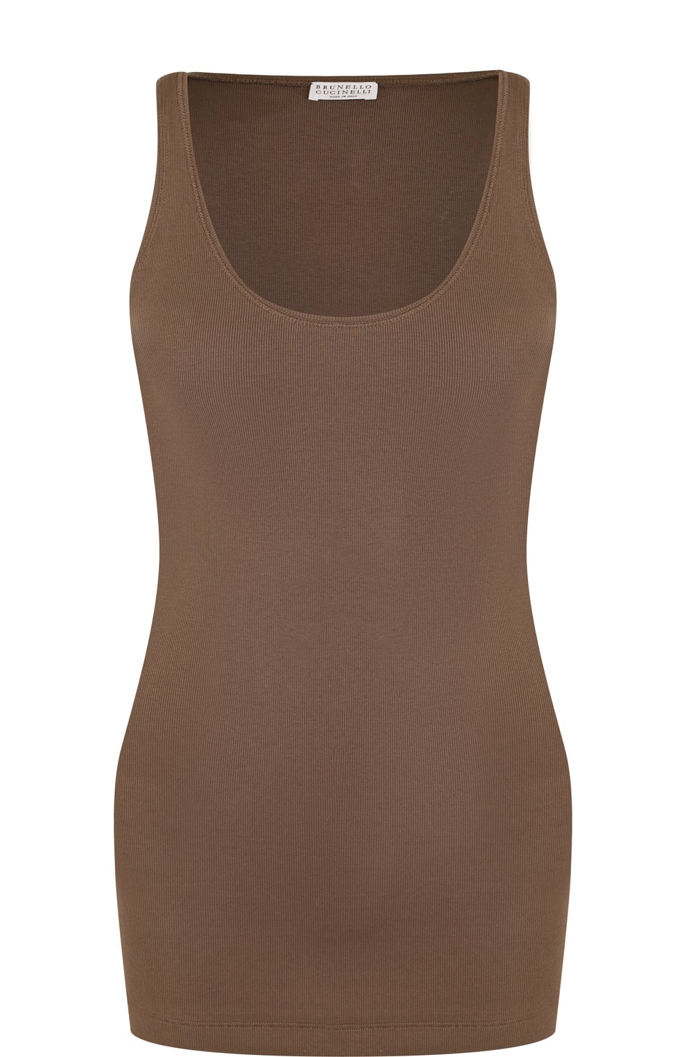 Однотонный хлопковый топ BRUNELLO CUCINELLI хаки цвета по цене 39950 руб., арт. M0TC8B4400, фото 1 Однотонный хлопковый топ BRUNELLO CUCINELLI, арт. M0TC8B4400, фото 1