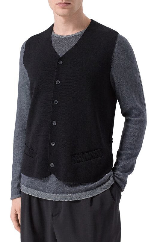 Шерстяной жилет Hannes Roether GI16LET.130 Чёрный  GI16LET.130 Фото 3