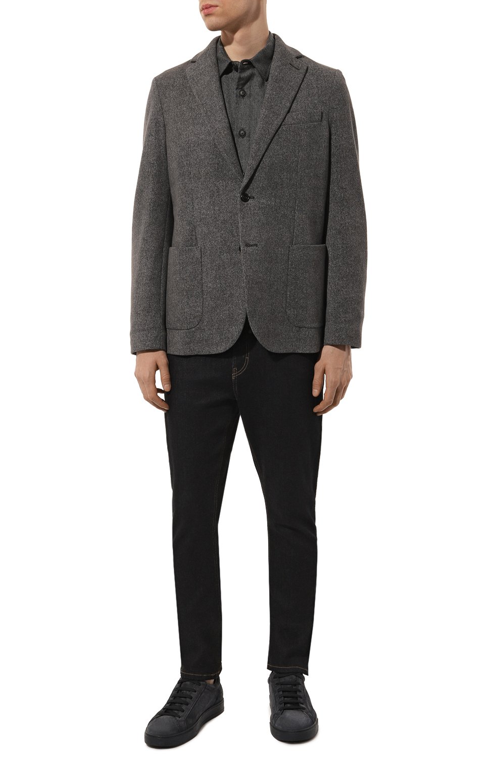 Хлопковый пиджак CIRCOLO 1901 темно-серого цвета по цене 52750 руб., арт. CN4522, фото 2 Хлопковый пиджак CIRCOLO 1901, арт. CN4522, фото 2