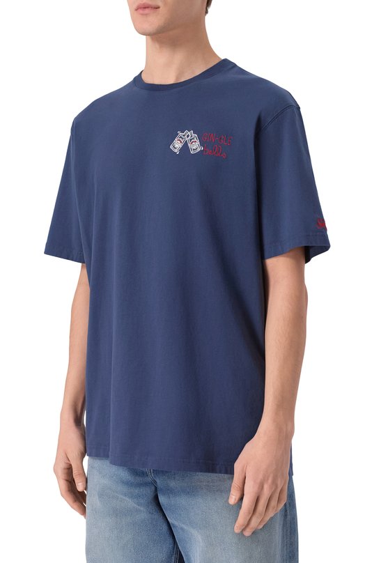 Хлопковая футболка MC2 Saint Barth ARN0004-02864I/ARN0TT WARM Синий  ARN0004-02864I/ARN0TT WARM Фото 3