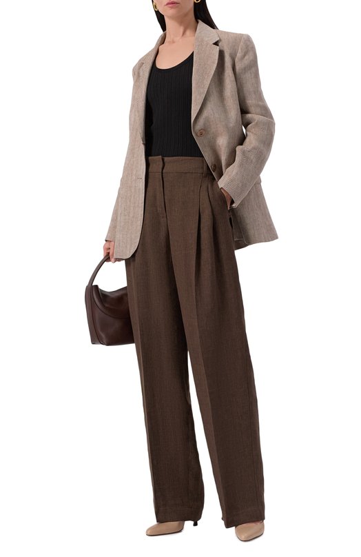 Льняные брюки Max Mara Studio SIAMESE Коричневый  SIAMESE Фото 2