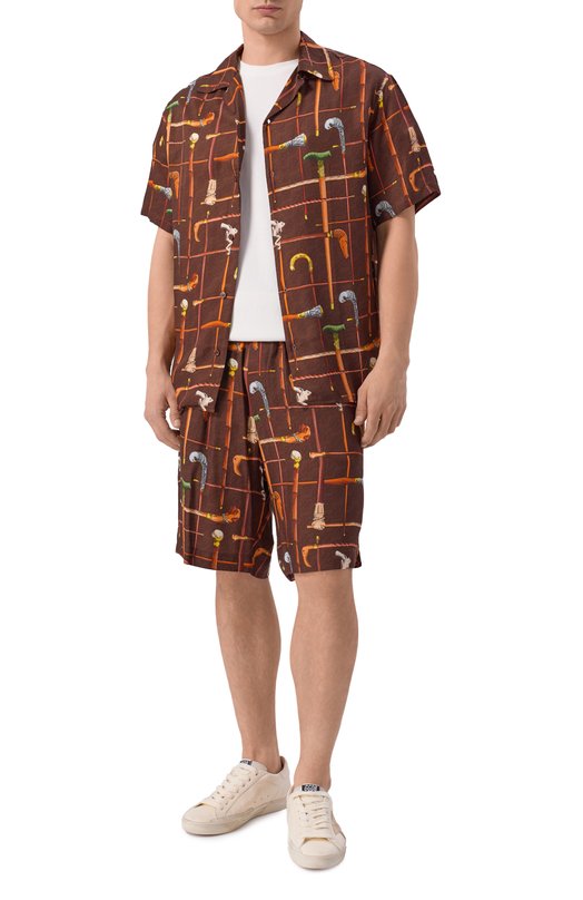 Шорты из вискозы Drole De Monsieur K-BS158-VI033-BN Коричневый  K-BS158-VI033-BN Фото 2