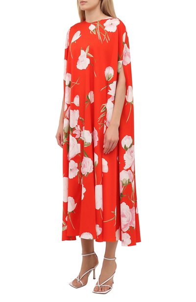 Шелковое платье VALENTINO красного цвета по цене 753000 руб., арт. VB0VAVQ26D4, фото 3 Шелковое платье VALENTINO, арт. VB0VAVQ26D4, фото 3