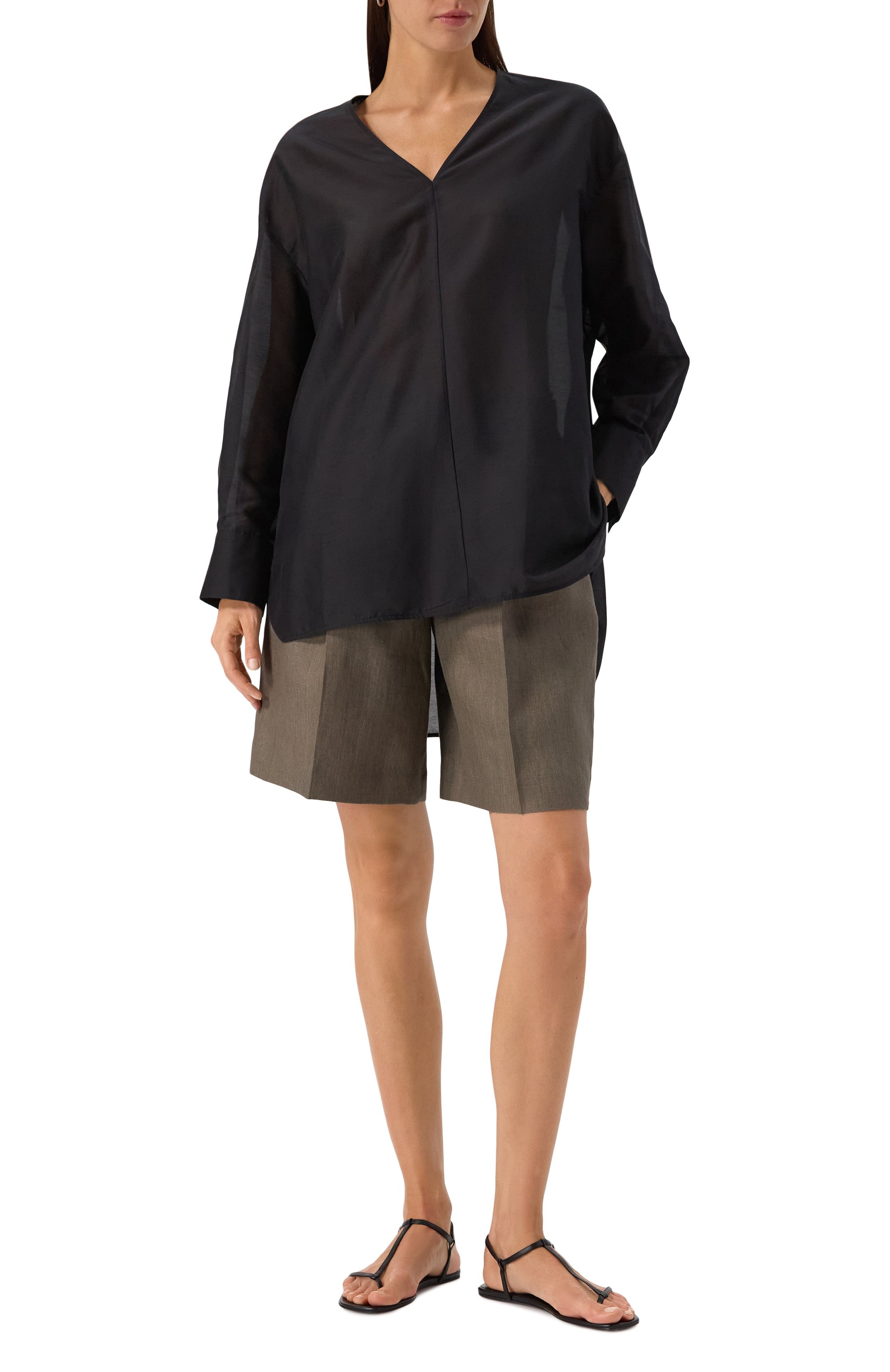 Блузка из хлопка и шелка 12 STOREEZ, арт. 125274, фото 2