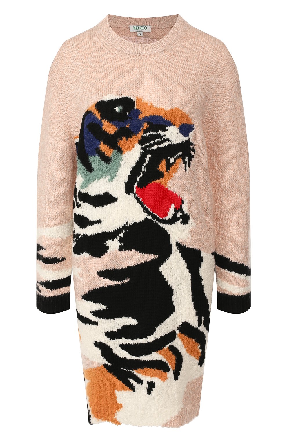 Платье KENZO бежевого цвета по цене 49500 руб., арт. F962R04113XA, фото 1 Платье KENZO, арт. F962R04113XA, фото 1