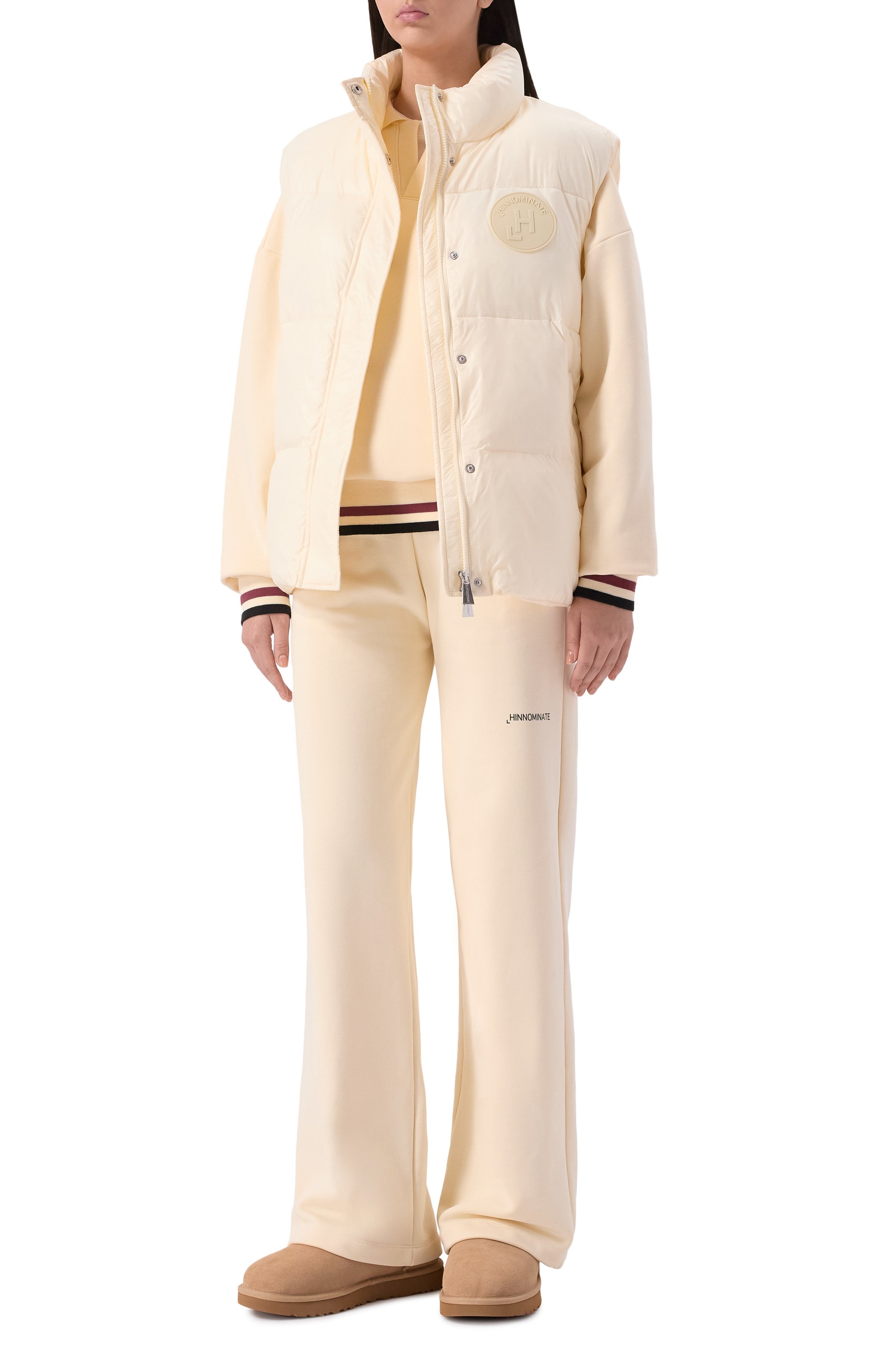 Хлопковый свитшот HINNOMINATE кремового цвета по цене 18600 руб., арт. HMABW02100, фото 2 Хлопковый свитшот HINNOMINATE, арт. HMABW02100, фото 2