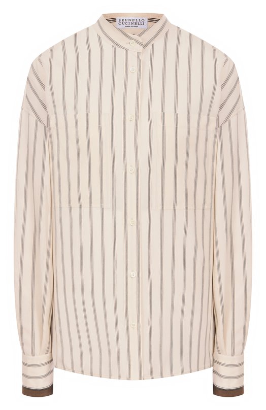 Рубашка из вискозы Brunello Cucinelli MH769RD626 Кремовый MH769RD626
