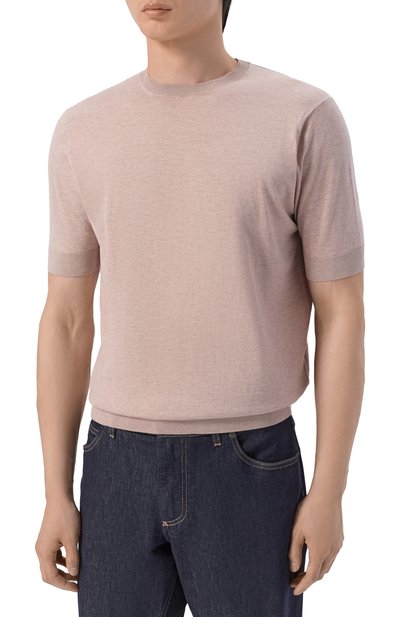 Хлопковый джемпер ANDREA CAMPAGNA бежевого цвета по цене 55050 руб., арт. GC1MC/SI18R, фото 3 Хлопковый джемпер ANDREA CAMPAGNA, арт. GC1MC/SI18R, фото 3