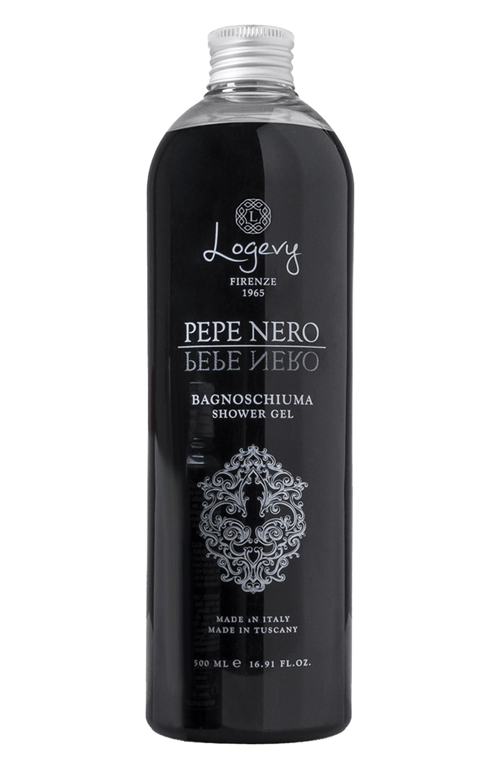Парфюмерный гель для душа pepe nero / "черный перец" (500ml) LOGEVY FIRENZE 1965 бесцветного цвета по цене 3900 руб., арт. 8050519370608, фото 1 Парфюмерный гель для душа pepe nero / "черный перец" (500ml) LOGEVY FIRENZE 1965, арт. 8050519370608, фото 1