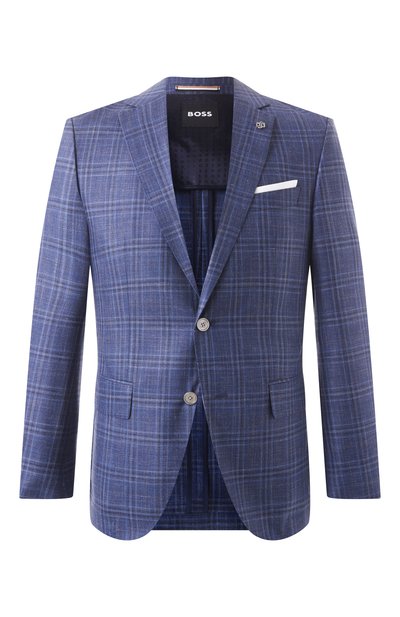 Мужской пиджак из шерсти и шелка BOSS, арт. 50535385