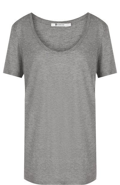 Однотонная футболка с круглым вырезом из вискозы ALEXANDERWANG.T, арт. 4C281004A0, фото 1