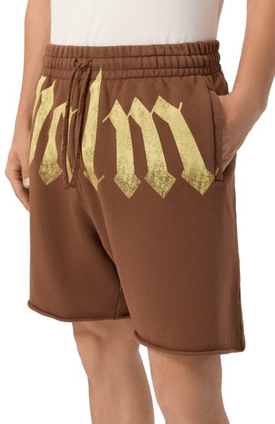 Хлопковые шорты PALM ANGELS коричневого цвета по цене 33600 руб., арт. PAMCV002FL003, фото 3 Хлопковые шорты PALM ANGELS, арт. PAMCV002FL003, фото 3