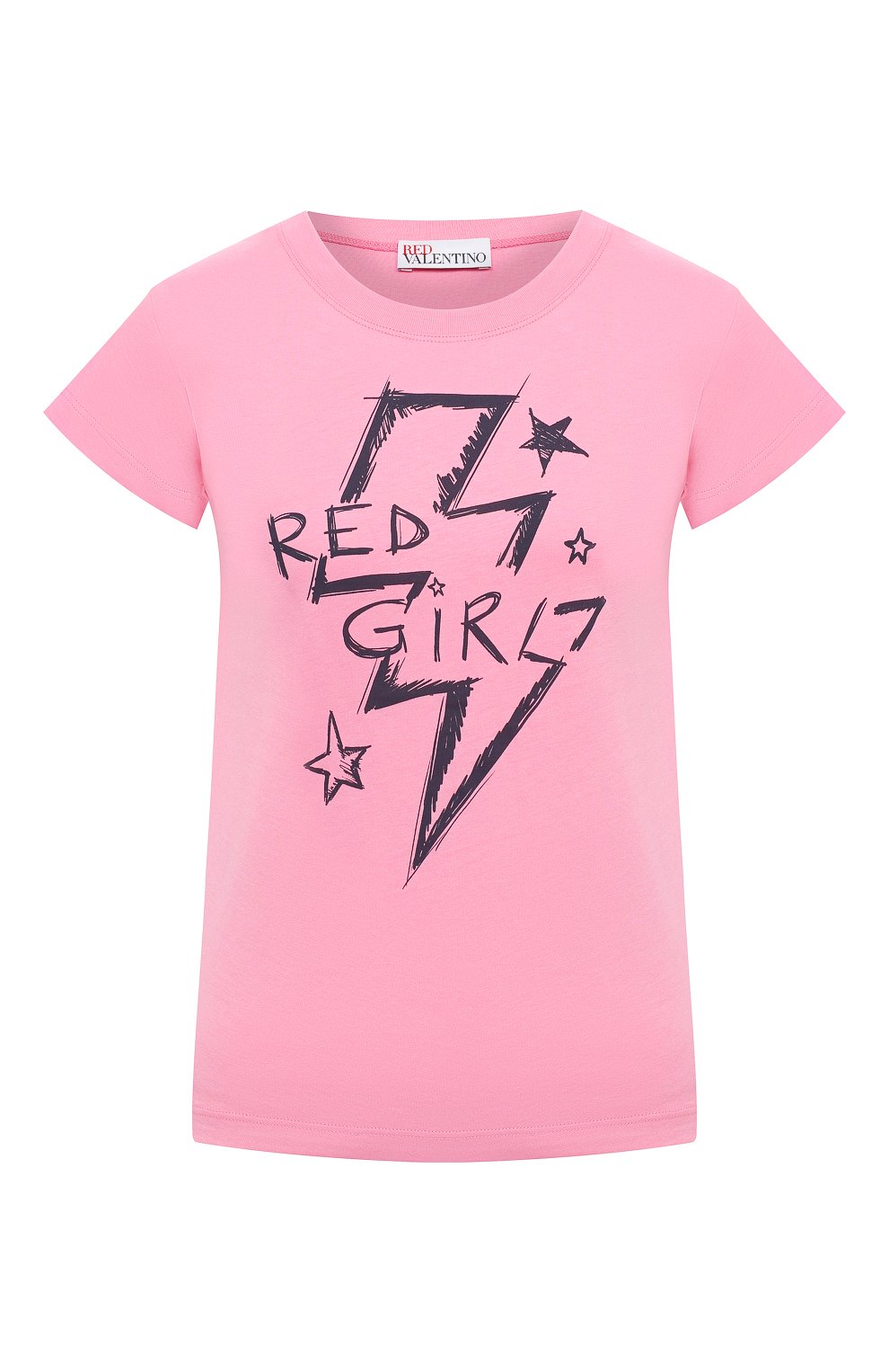 Хлопковая футболка REDVALENTINO розового цвета по цене 14250 руб., арт. UR3MG06X/59S, фото 1 Хлопковая футболка REDVALENTINO, арт. UR3MG06X/59S, фото 1