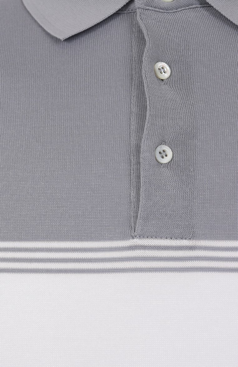 Мужская хлопковое поло CORNELIANI белого цвета, арт. 25G526-2525002 | Фото 6 (Длина (для топов): Стандартные; Рукава: Короткие; Материал внешний: Хлопок; Застежка: Пуговицы; Кросс-КТ: Трикотаж; Принт: Без принта; Стили: Кэжуэл; Автоматизация ТО: Проставлено; Автоматизация состава: Проставлено; Детали: Без декора)