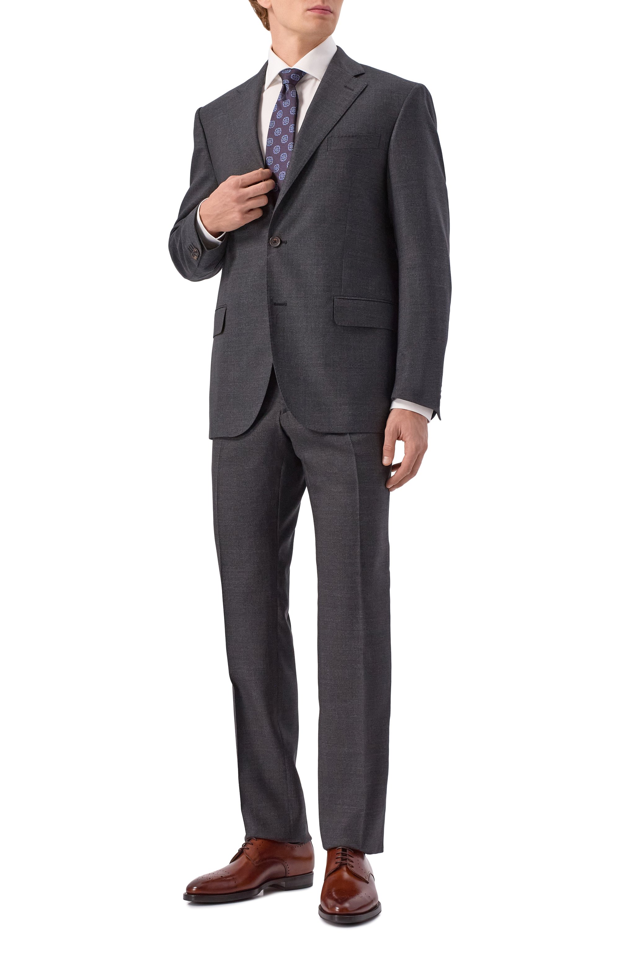 Шерстяной костюм CORNELIANI темно-серого цвета по цене 192500 руб., арт. 266008-2617427_SET, фото 1 Шерстяной костюм CORNELIANI, арт. 266008-2617427_SET, фото 1