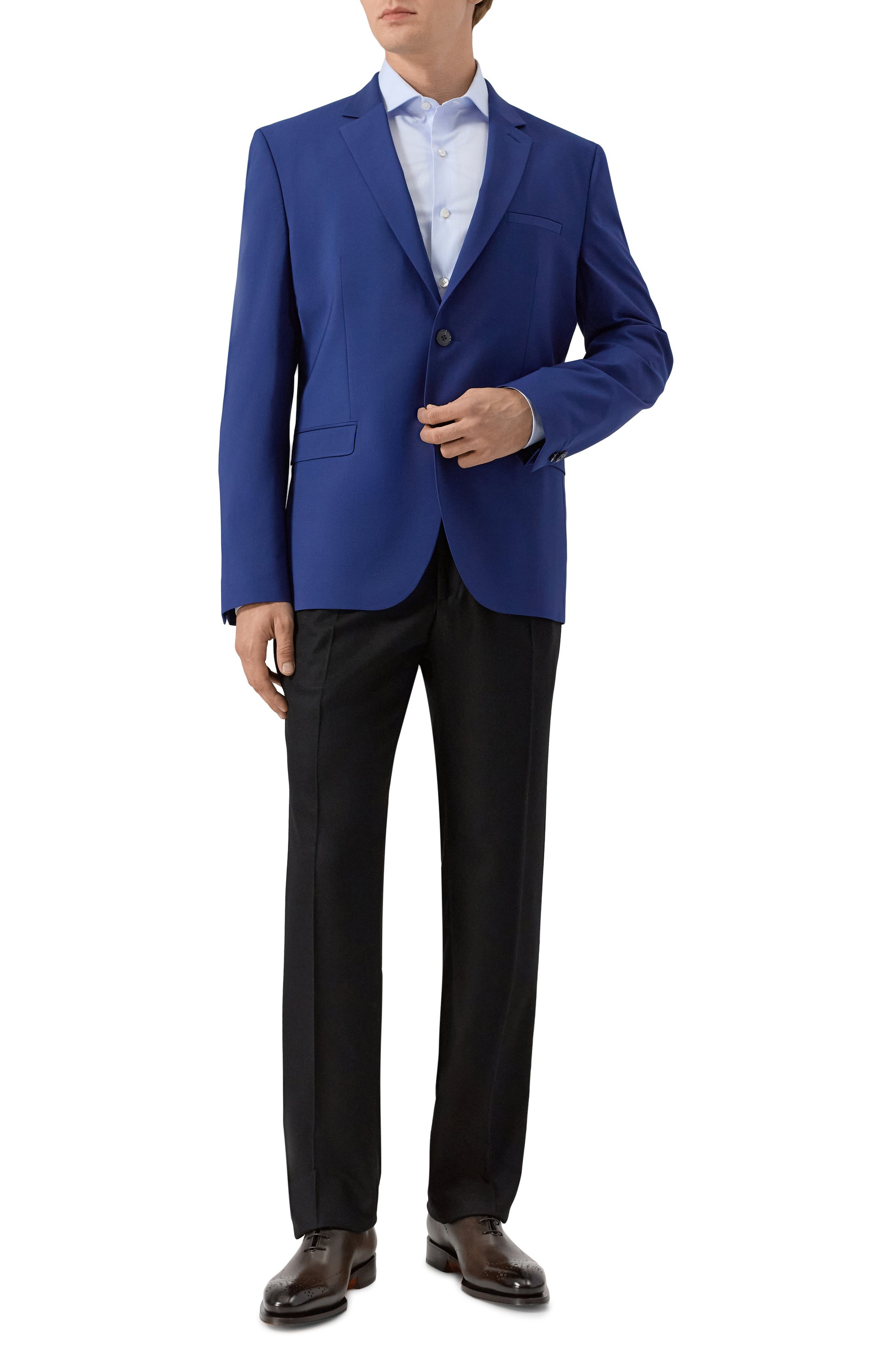 Однобортный пиджак HUGO синего цвета по цене 37950 руб., арт. 50540157, фото 3 Однобортный пиджак HUGO, арт. 50540157, фото 3