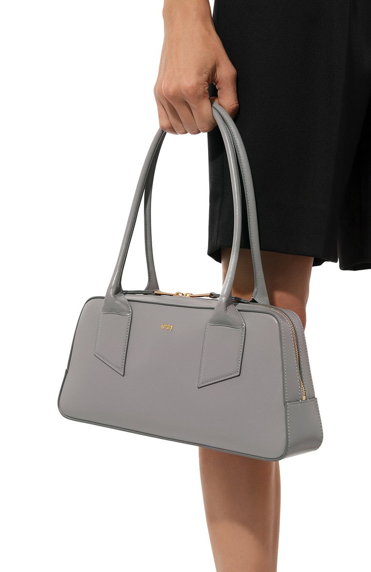 Женская сумка bauletto medium N21 серого цвета, арт. 24IBP0975 | Фото 2 (Материал: Натуральная кожа; Размер: medium)