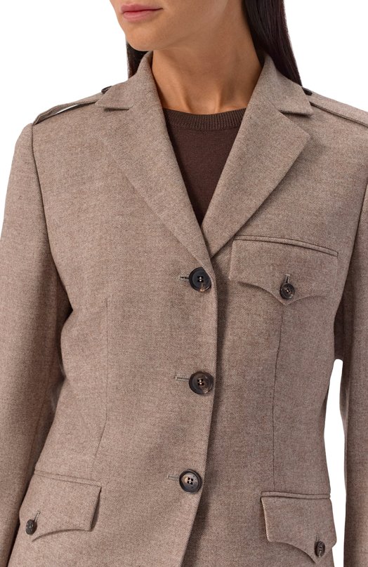 Жакет из шерсти и кашемира Kiton D58511K0561G02 Бежевый  D58511K0561G02 Фото 5