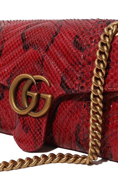 Сумка gg marmont small из кожи питона GUCCI, арт. 443497 LU3NT, фото 3