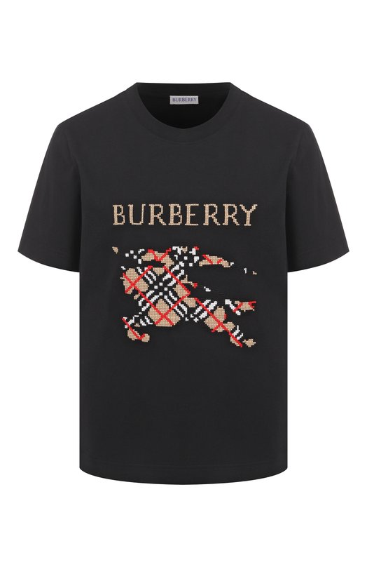 Хлопковая футболка Burberry 8110957 Чёрный 8110957