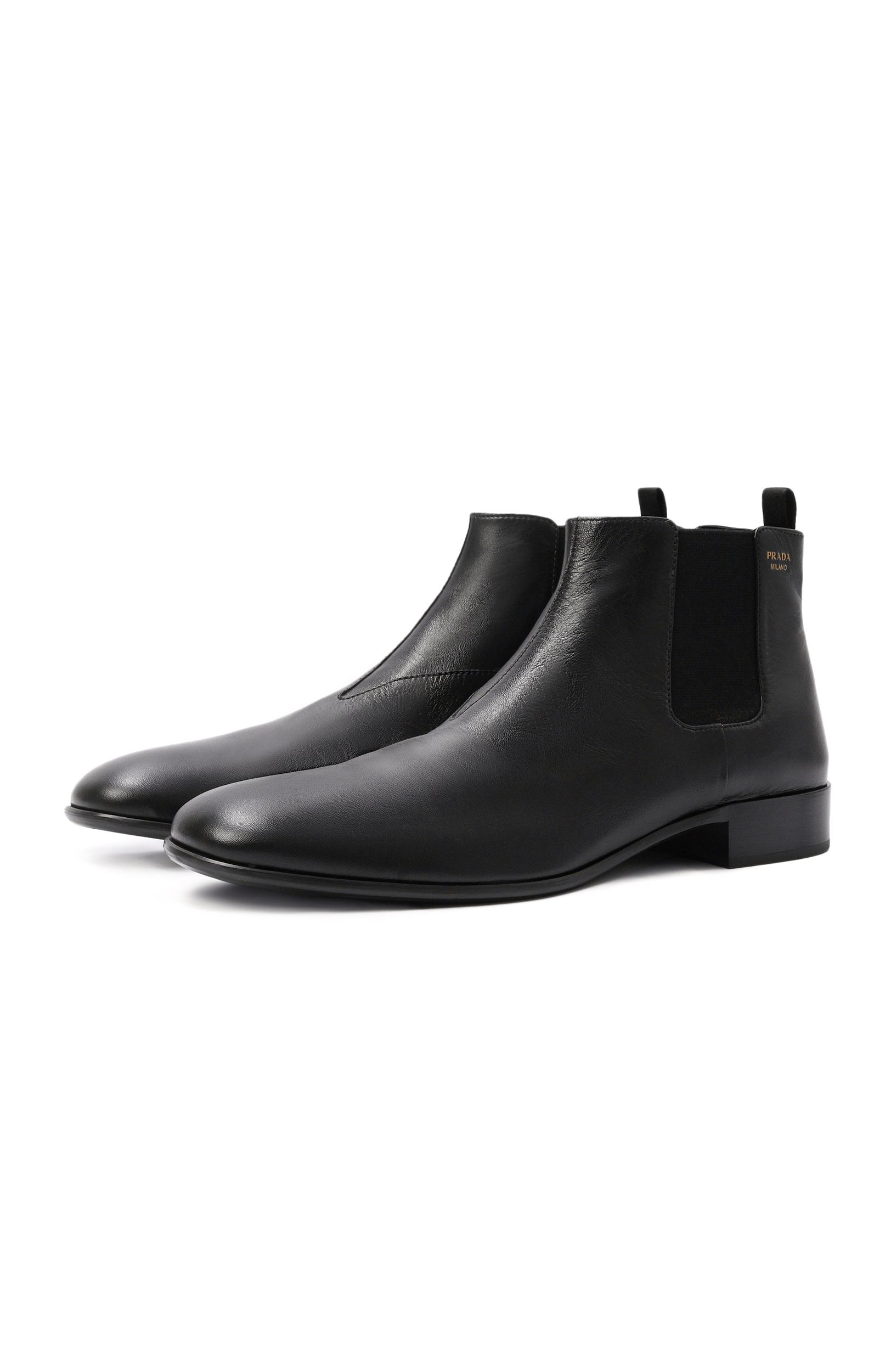 Кожаные челси PRADA черного цвета по цене 160500 руб., арт. 1T3010/582, фото 1 Кожаные челси PRADA, арт. 1T3010/582, фото 1