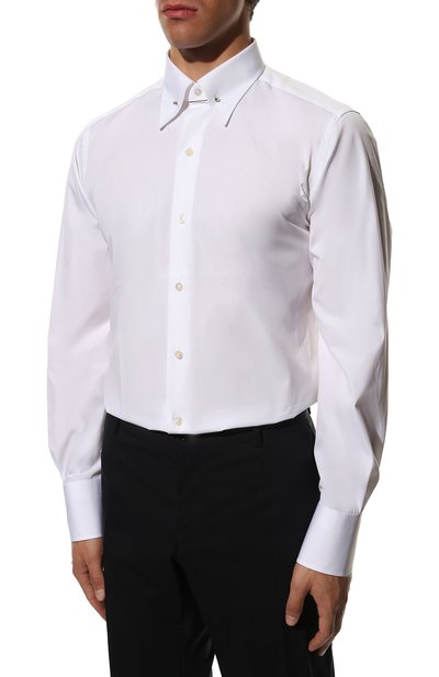 Хлопковая сорочка TOM FORD белого цвета по цене 59600 руб., арт. 5FT000/94S3JA, фото 3 Хлопковая сорочка TOM FORD, арт. 5FT000/94S3JA, фото 3