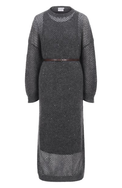 Женское платье из шерсти и хлопка BRUNELLO CUCINELLI, арт. MPS732A90P