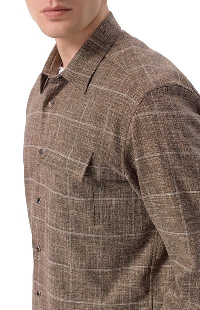 Рубашка из шерсти и шелка KITON, арт. UMCBUBAK0627G, фото 5