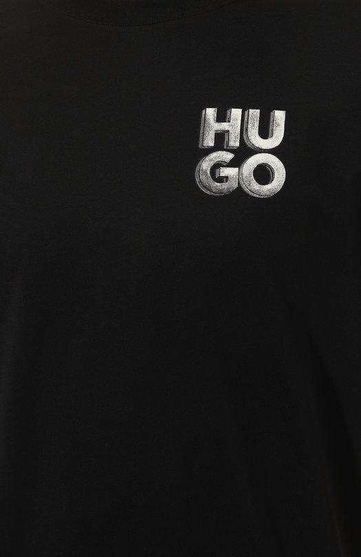 Хлопковая футболка HUGO 50508944 Чёрный  50508944 Фото 5