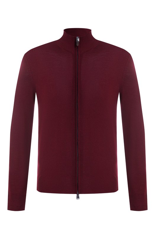 Шерстяной кардиган Canali C0022/MK01149 Бордовый C0022/MK01149