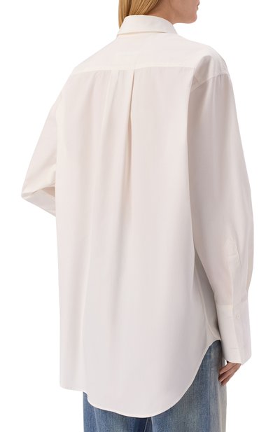 Хлопковая рубашка MM6 белого цвета по цене 99050 руб., арт. S52DL0237/M35480, фото 4 Хлопковая рубашка MM6, арт. S52DL0237/M35480, фото 4