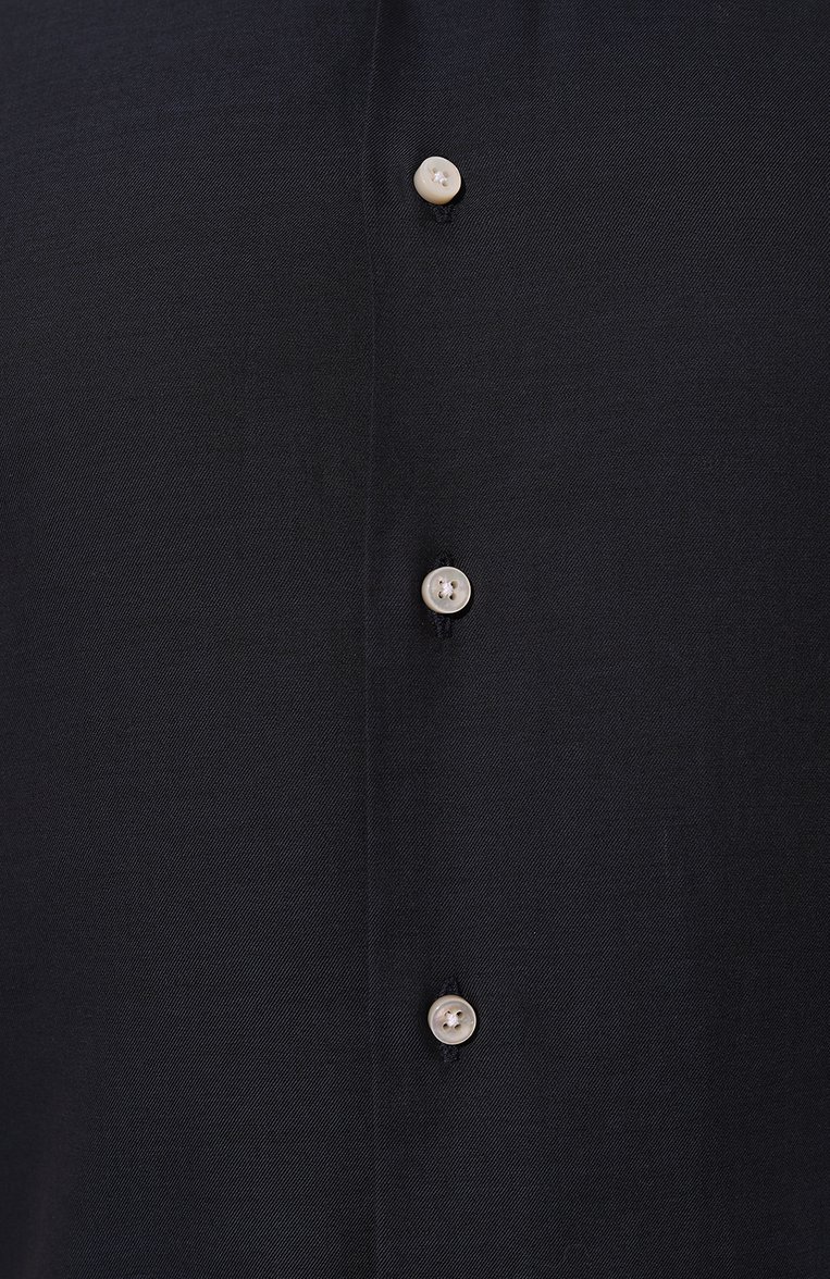 Мужская рубашка из хлопка и кашемира CANALI темно-синего цвета, арт. 7798/GX03060 | Фото 5 (Манжеты: На пуговицах; Big sizes: Big Sizes; Рукава: Длинные; Рубашки М: Regular Fit; Воротник: Акула; Случай: Повседневный; Длина (для топов): Стандартные; Материал сплава: Проставлено; Материал внешний: Хлопок; Принт: Однотонные; Драгоценные камни: Проставлено; Стили: Кэжуэл)