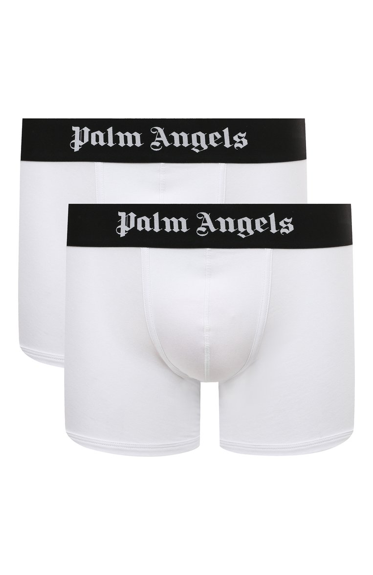 Мужские комплект из двух боксеров PALM ANGELS белого цвета, арт. PMUH003C99FAB0020110 | Фото 1 (Нос: Не проставлено; Материал внешний: Хлопок; Материал сплава: Проставлено; Мужское Кросс-КТ: Трусы; Кросс-КТ: бельё; Трусы М: Боксеры)