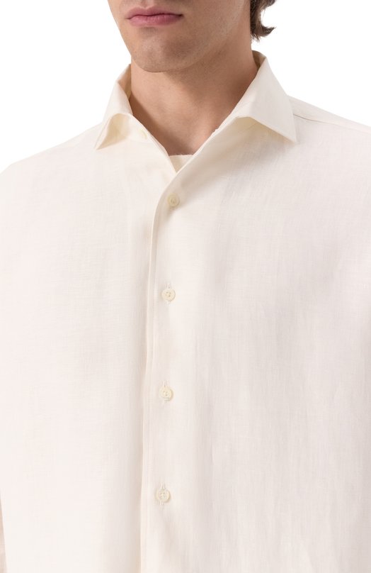 Льняная рубашка Corneliani 25P213-2511334 Кремовый  25P213-2511334 Фото 5